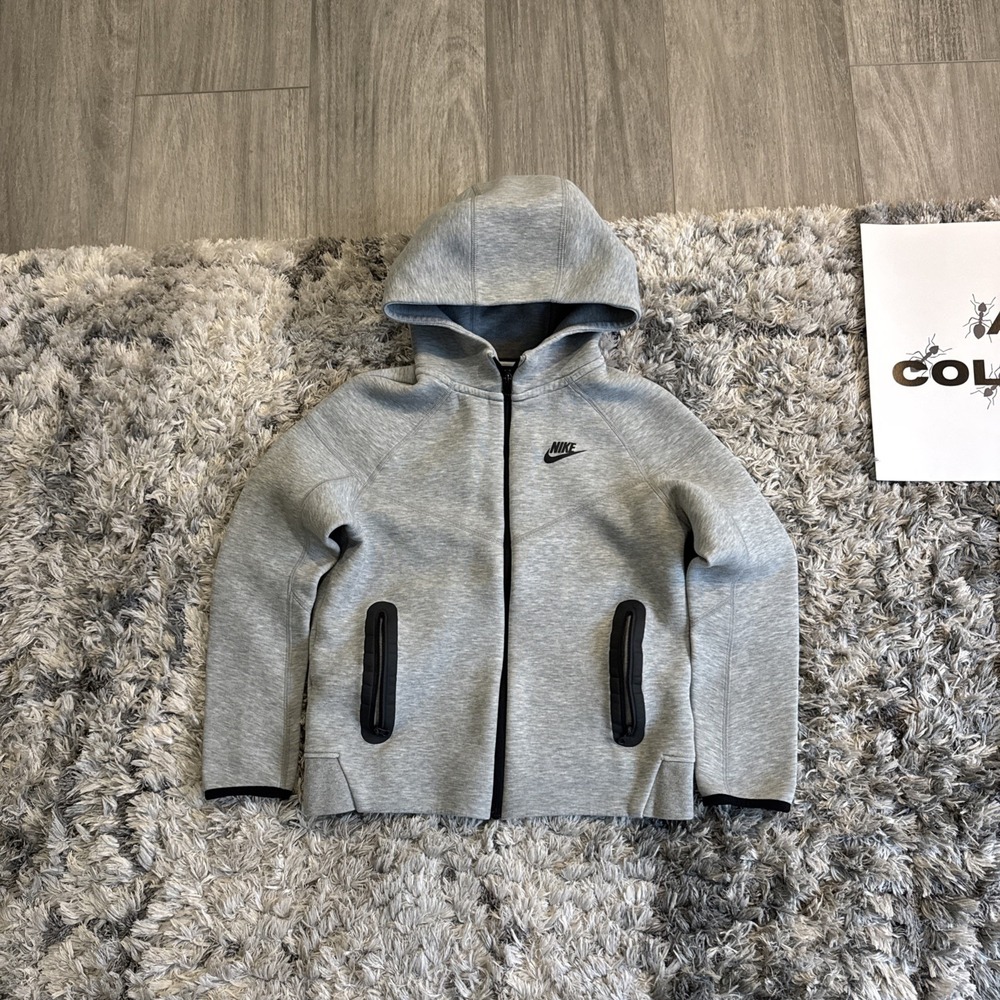 Nike Tech Fleece Hoodie Boys Full-Zip Extended Size M+ Gray FD3286-063 $105 MSRP
